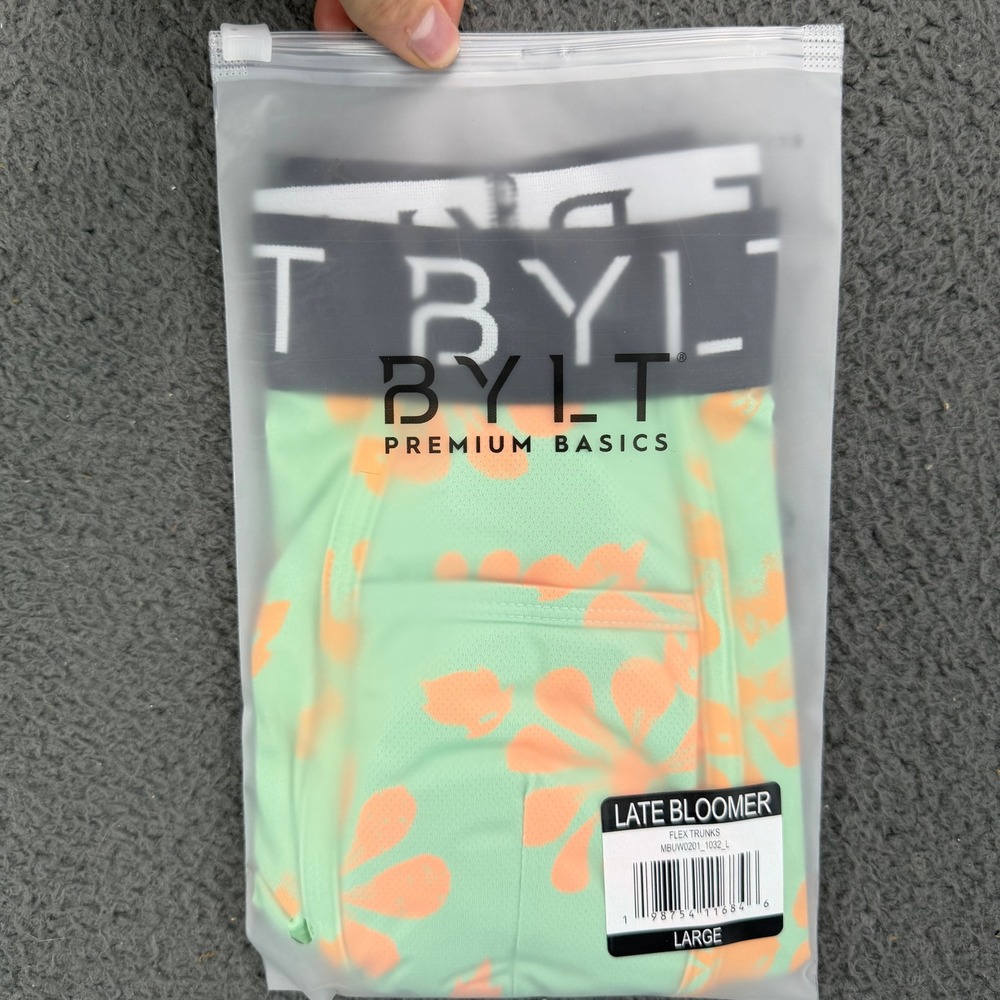 BYLT Premium Basics Flex Trunks Late Bloomer Floral Green Orange Large MBUW0201